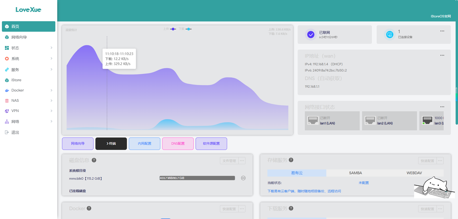 京东云雅典娜 AX6600ImmportalWrt 界面